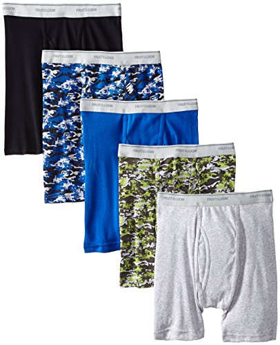 Fruit of the Loom Men's 5-Pack No Ride Up Camo & Solid Boxer Brief