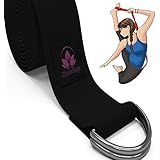 Clever Yoga Strap 8FT or 10FT Made With The Best, Durable Cotton - Comes With Our Special "Namaste" Lifetime Warranty (7 Colors)