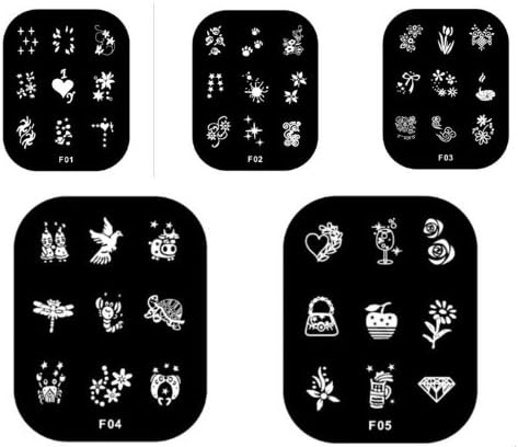 DGI MART Lady Girl DIY Nail Art Images Painting Stamp Templete Sets(F1-F5)