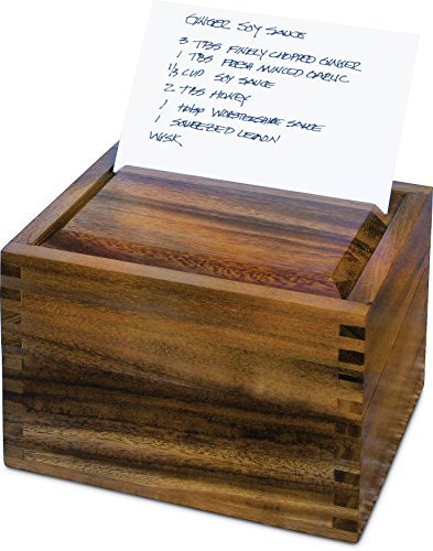 Ironwood Gourmet Acacia Wood Secret Recipe Box Home & Kitchen