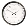 Wall clock 17.7 inch antique parchment face brown metal finish 19th century