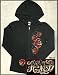 Kat Von D Rose Women's Long Sleeve Hoodie Hooded Sweatshirt in Black