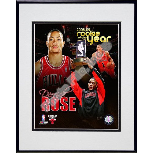 Photo File Chicago Bulls Derrick Rose ROY Framed & Matted Composite Photo