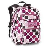  : JanSport Big Student Backpack (White/Pink Daquiri/Spots)