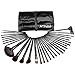 ACEVIVI Professional 24 pcs Original Wooden Handle Handmade Cosmetic Makeup Brushes Facial Brush Kit Set with Leather Case