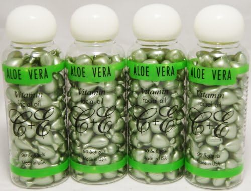 Cosmo Selection Aloe Vera Vitamin Facial Oil 90 Softgels-4 Pack