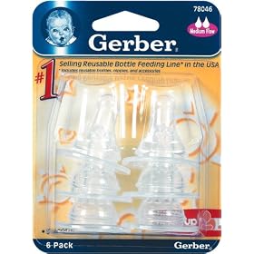 Gerber 6 Pack Medium Flow Nipples