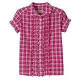Girls' Cherokee  Plaid Ruffle-Front Blouse - Pink