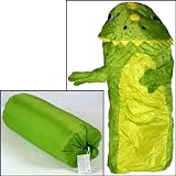 Schlafsack für Kinder / Kinderschlafsack Dino in grün 160 x 70 cm