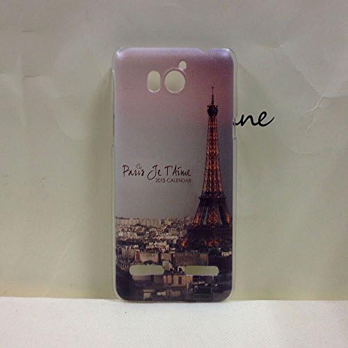 New Painting Hard PC Plastic Phone Case For Huawei Honor 2 G600+screen protector (Aiffel light blue)