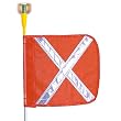 Flagstaff G5WT1UHS1ORW8 Fiberglass Gorilla-Strength Power Whip with White Reflexite X, Rocket Flashing Light, 6 Amber, Orange, 5' Whip Length, 12