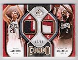 SAMUEL DALEMBERT RYAN ANDERSON 2009-10 SP Game Used Edition Combo Materials DUAL JERSEY PATCH Parallel Card #87 of only 99 Made! Houston Rockets Orlando Magic Basketball