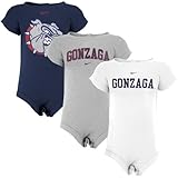Nike Gonzaga Bulldogs Infant Navy Blue, White & Ash 3-pack Romper Set
