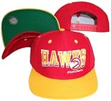 Atlanta Hawks Wave Red/Yellow Two Tone Plastic Snapback Adjustable Plastic Snap Back Hat / Cap