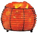 WBM 9-Inch Wide and 5-1/2-Inch Tall Round Basket Lamp filled with Himalayan Natural Crystal Salt Chuncks