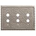 Solid Brass Hammered Triple Push Button Plate - Brushed Nickel