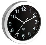 Wanduhr Funkuhr Lausanne schwarz