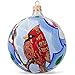 BestPysanky Cardinal in Winter, Bird Glass Ball Christmas Ornament 4 Inches