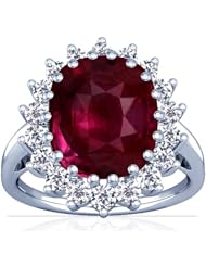 Platinum Cushion Cut Ruby Ring With Sidestones (GIA Certificate)