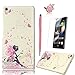 Huawei Ascend P6 Case - MOLLYCOOCLE Fashion Style Painted Bird Colorful Pattern Mobile Phone Accessory Case Transparent Case Hard Protetive Cell Phone Back Cover Case for Huawei Ascend P6 Cover shell +1x Anti-Dust Plug +1x Stylus Pen +1x Screen Protector (Angle Girl Pink Butterfly)