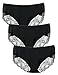 Liqqy Women's 3 Pack Cotton Lace Coverage Seamless Brief Panty