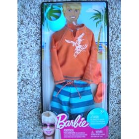 Ken Clothes - Orange Top, Strip Shorts, Orange Shoes by Mattel