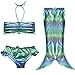 YiZYiF Mermaid Tail Costume Childs Kids Girl Swimwear Swimsuit 3 Pieces Bikini Set