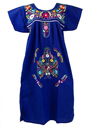 Leos-Mexican-Imports-Mexican-Dress-Puebla-Royal-Blue-L