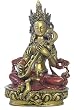 Saraswati Hindu Goddess of Arts Statue, Gold and Red