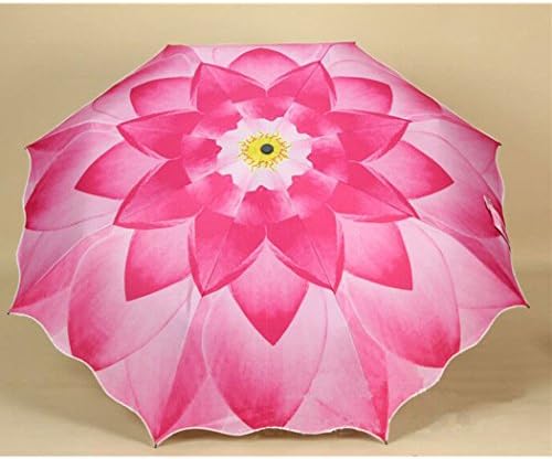 Sunraining lotus Folding Travel Umbrella (red)