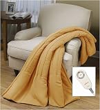 Sunbeam Quilted Microfiber Throw Electric Heated Warming Heating Blanket, Assorted Colors