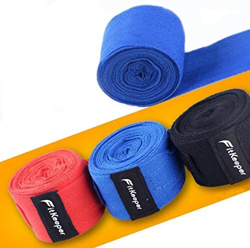 Hand wraps, Fitkeeper Premium Cotton Mexican Style Boxing/MMA Hand wraps(Pair) (Black)