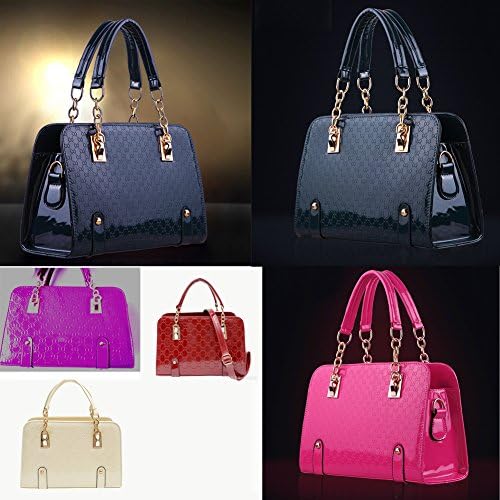 Fashion Women Simple Style PU Leather Padlock Clutch Handbag Bag Totes Purse