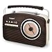 Marquant Nostalgisches Retro-Radio tragbar/mobil Vintage-Boombox (UKW/MW/LW/SW)