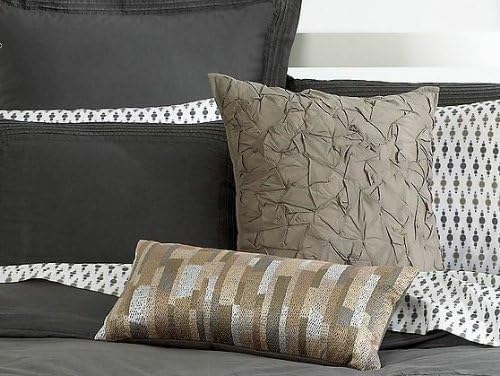 Bar III Garment Wash Pleated Grey Euro Sham