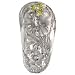 Sterling Silver Hawaiian Hibiscus Flip Flop Slippers Pendant, w/ Brilliant Cut Peridot-colored CZ Stones, 3/4
