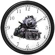 Steam Engine or Locomotive Train No.1 Wall Clock by WatchBuddy Timepieces (Black Frame)