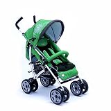 Heike Hauck Design HH300-F3/F8 - Buggy Como mit 5-Punkte-Gurtsystem, Buchbuegel, Sitz- und Liegeposition,  incl. Kniedecke, Farbe: gruen/schoko-grau