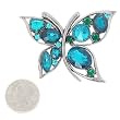 Brilliant Teal Crystal Butterfly Brooch Pin