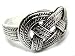 Wide Woven Knot Silver-Tone Hinged Metal Bangle Bracelet