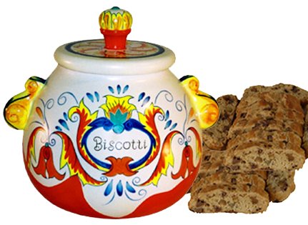 BISCOTTI JAR W 1 LB BISCOTTI COOKIES by Paris and Beebee