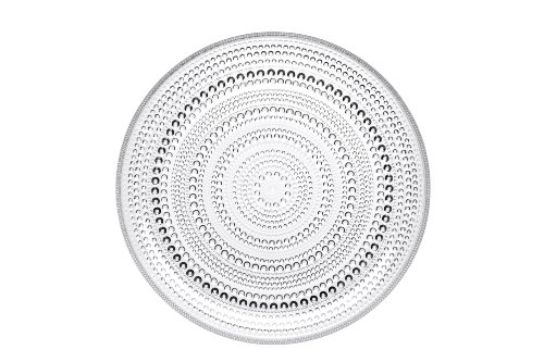 Iittala Kastehelmi Dew Drop Round Clear Glass Plate, 10-1/2-Inch Diameter