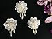Lot 3 Pieces, Cute Little Flower Ambroidered Organza Beaded and Sequined Applique, 2.5