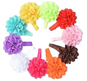 Qandsweet Baby Girl's Headbands Hollow Out Flower (10 Pack)
