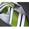 Krawatte von Mailando, Streifendesign, gr�n- weiss