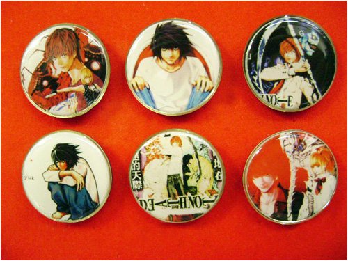 51Lf3yyIBBL death note: 6pc pin set   l, kira and ryuk set