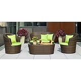 Outdoor Patio Delray Wicker 4-pc. Conversation Set - Green