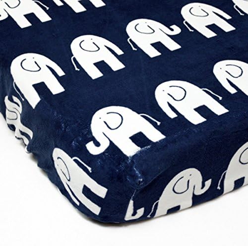 Minky Navy Elephant Fitted Crib / Toddler Sheet | Authentic Minky Crib Sheet