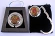 1 Murano Style Art Glass (red gold) FOLDING purse hooks with black velvet pouch in Gift Box