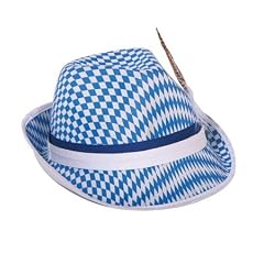 Hut Tirol Bayern Oktoberfest Trilby Blau wei� Raute